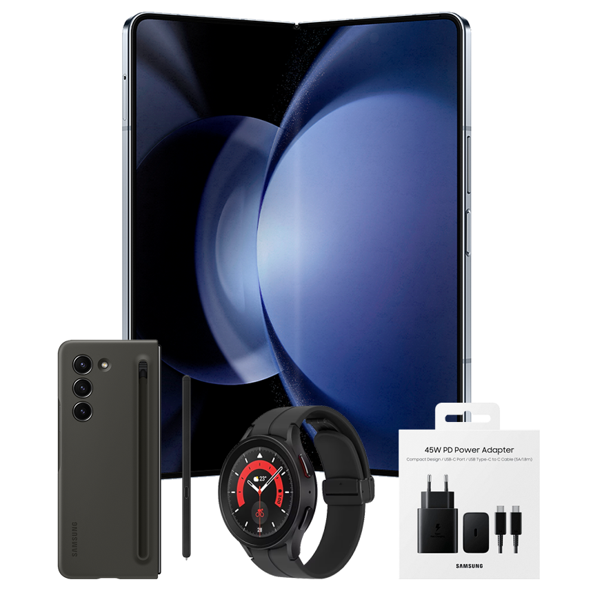 SAMSUNG GALAXY Z FOLD 5 (1TB) + GALAXY WATCH 5 PRO 45MM + SLIM SPEN BLACK + 45W SUPER FAST