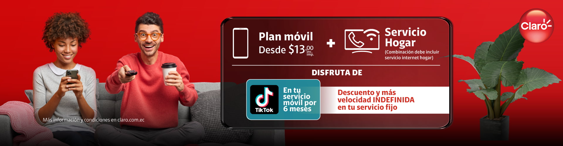 ¡Combina tu plan móvil con un paquete de servicios del hogar!