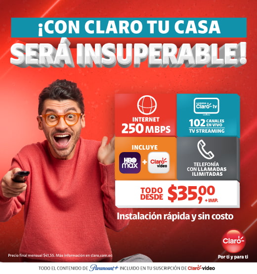 ¡Cámbiate a la mejor conexión de Claro y disfruta de los beneficios del paquete 3 Play!