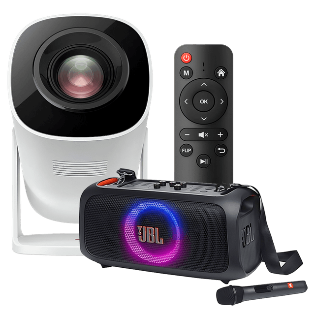 COMBO JBL PARTY BOX + MINI PROYECTOR STEREN