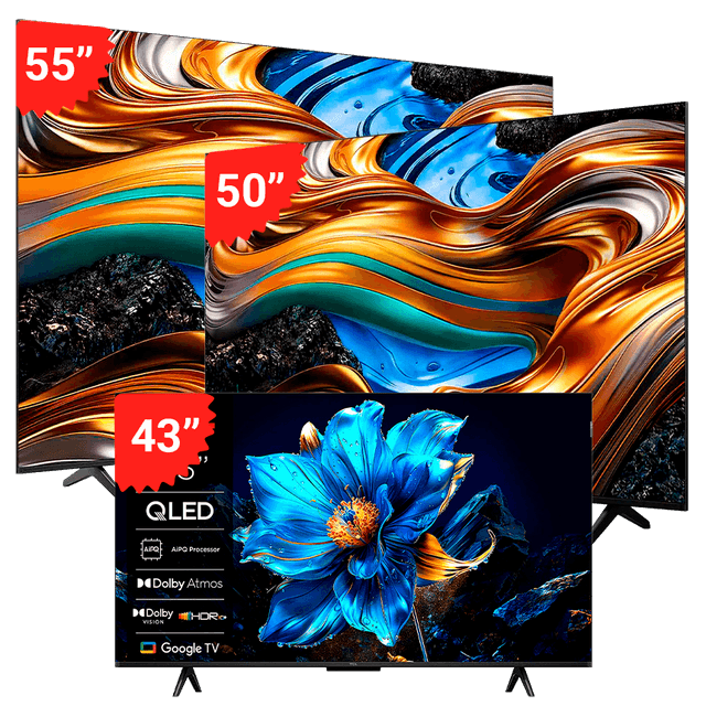 COMBO TCL 55" LED UHD (7T10985A) + 50" LED UHD (7T10984A) + 43" QLED FHD (7T10982A)