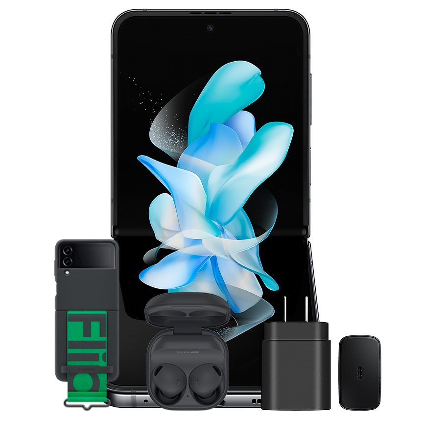 GALAXY Z FLIP 4 (256GB) WITH COVER STRAP + SAMSUNG WALLCHARGER