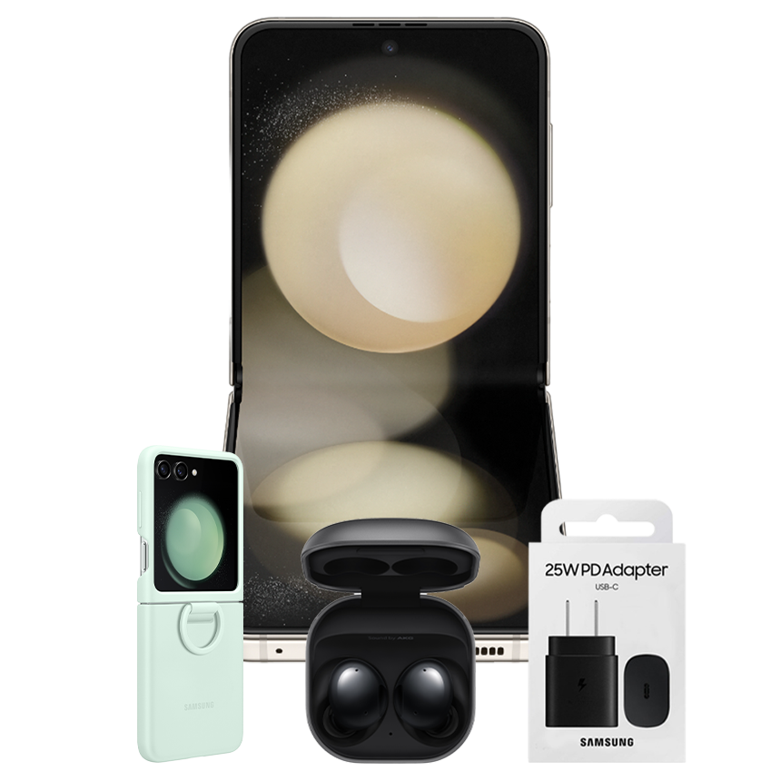 GALAXY Z FLIP 5 (512GB) + BUDS 2 + SILICONE CASE WITH RING + FAST CHARGER 25W